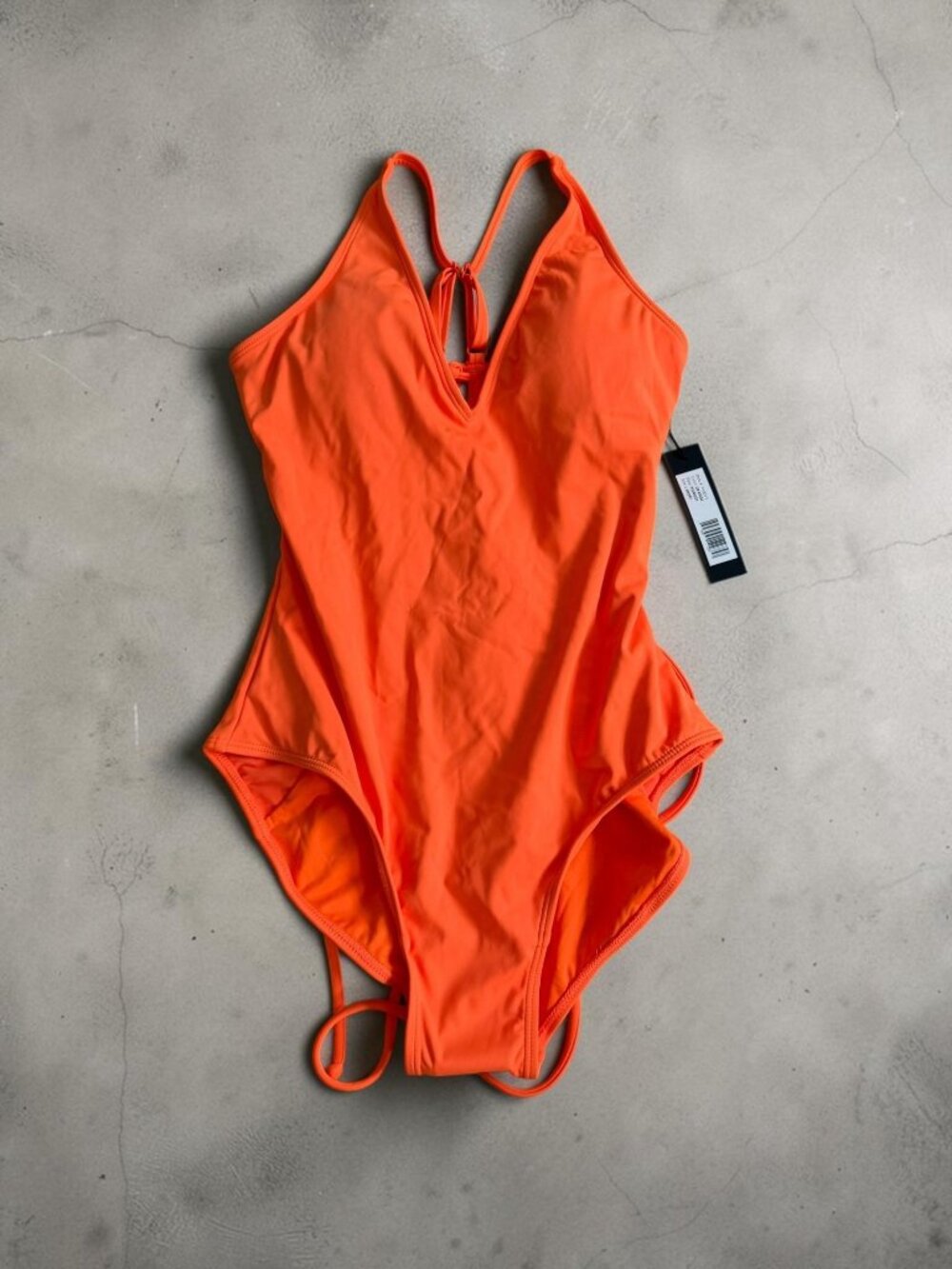 TA3 Orange Plungey One Piece Swimsuit Size Large Short NEW NWT